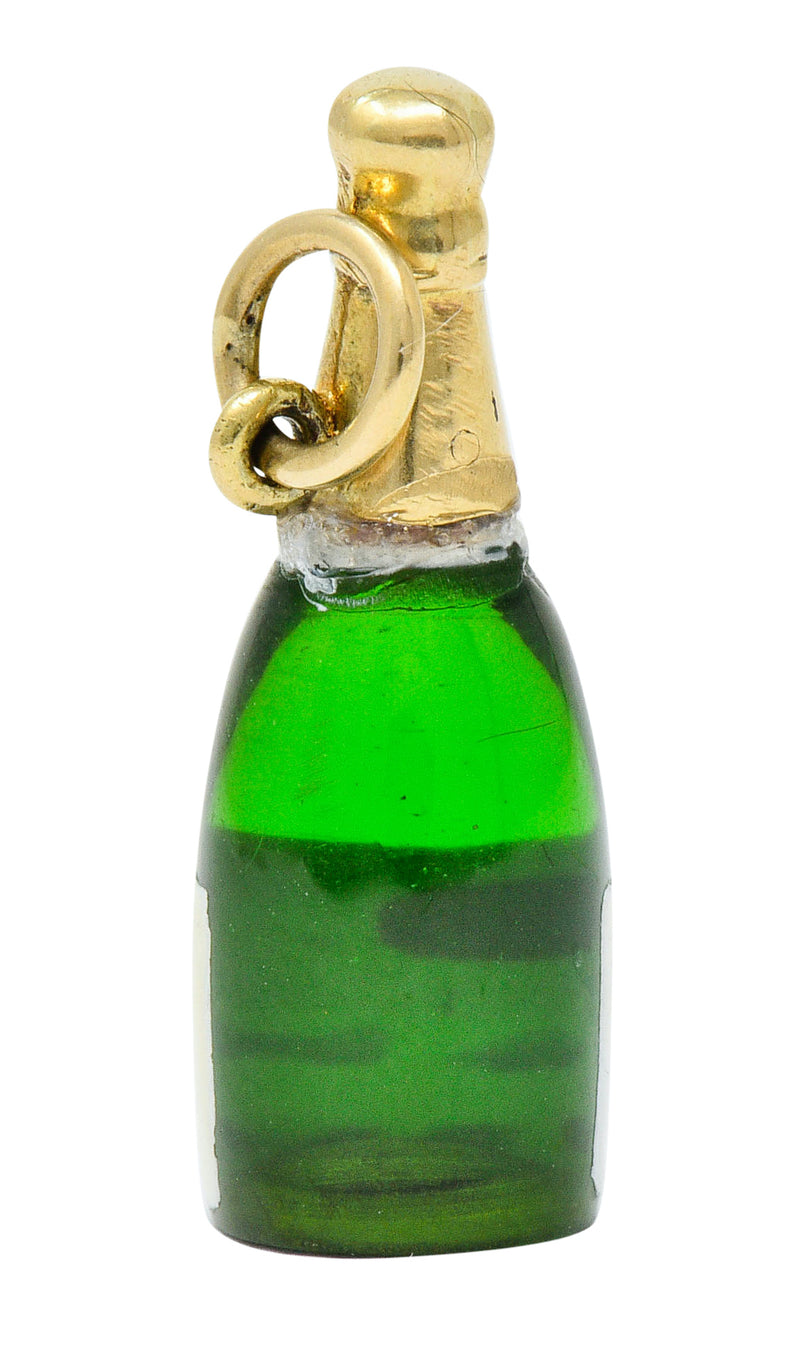 1940's Retro 14 Karat Gold Champagne Bottle Charmcharm - Wilson's Estate Jewelry