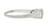 Retro 1.00 CTW Diamond 18 Karat White Gold Stepped Engagement RingRing - Wilson's Estate Jewelry