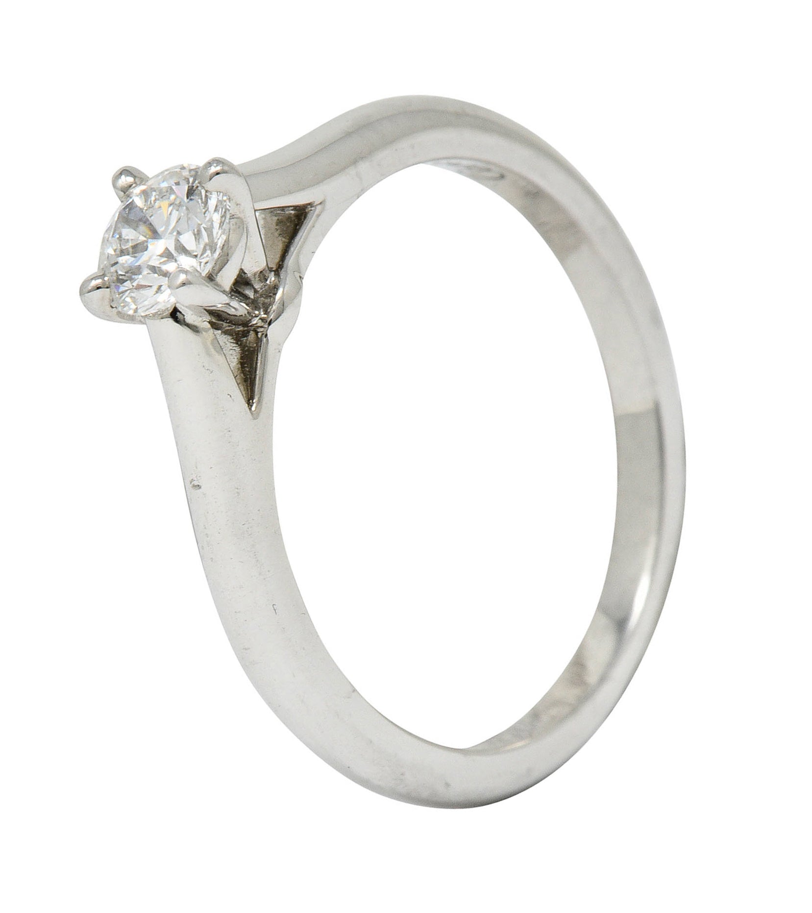 Cartier 0.31 CTW Platinum Cathedral Solitaire Engagement RingRing - Wilson's Estate Jewelry