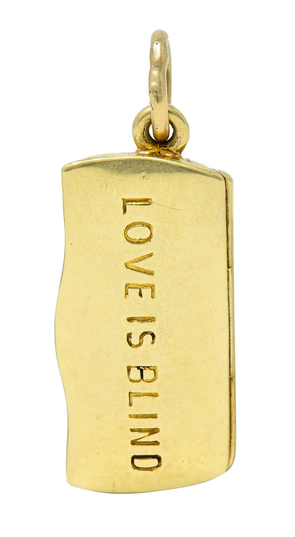 Sloan & Co. Retro 14 Karat Gold Love Is Blind Charmcharm - Wilson's Estate Jewelry