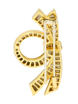 Charles Krypell 4.45 CTW Diamond 18 Karat Gold Vintage Bow BroochBrooch - Wilson's Estate Jewelry