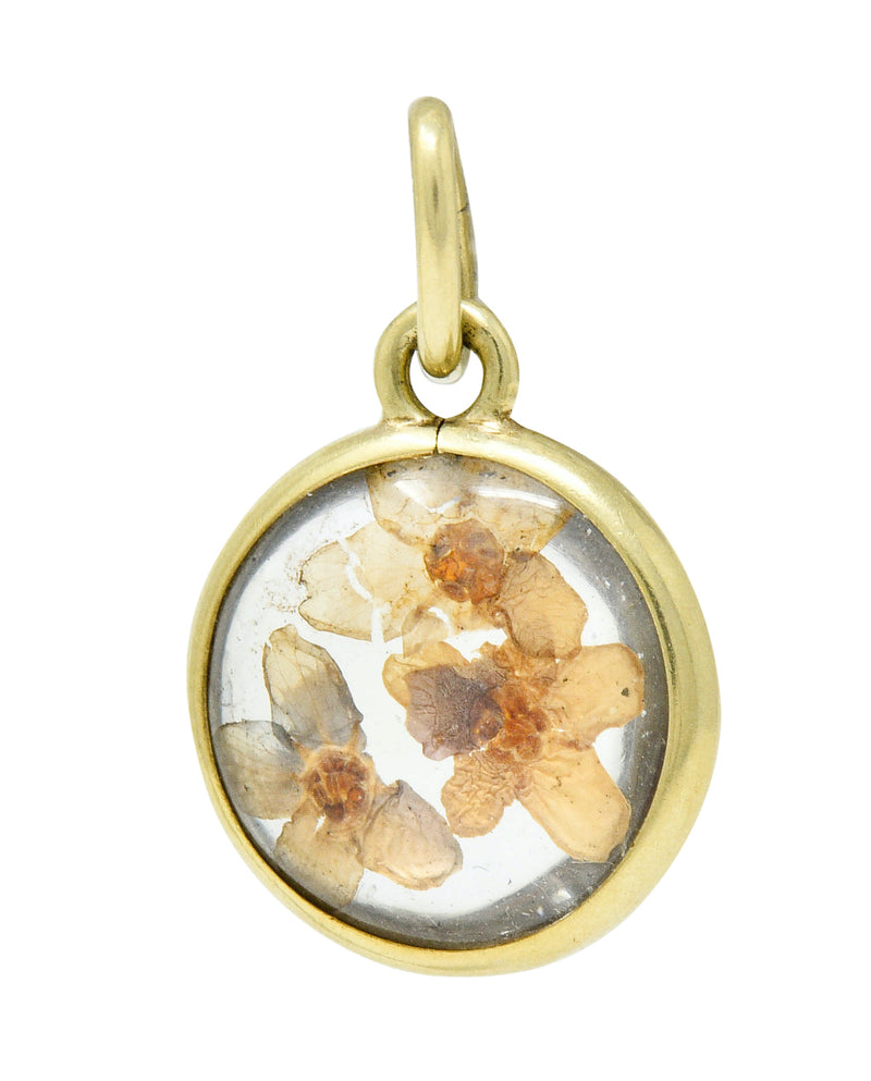 1950's Mid-Century 14 Karat Gold Pressed Flower Charmcharm - Wilson's Estate Jewelry