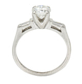 1957 Mid-Century 1.10 CTW Diamond Platinum Three Stone Engagement RingRing - Wilson's Estate Jewelry