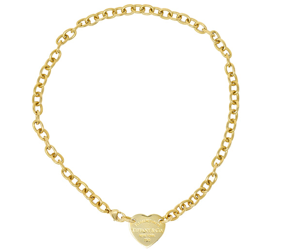 We-5886 Tiffany & Co. Vintage 18 Karat Gold Tiffany Heart Collar NecklaceNecklace - Wilson's Estate Jewelry