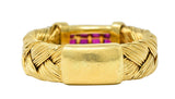 Vintage Ruby Diamond 18 Karat Gold Wheat Band RingRing - Wilson's Estate Jewelry