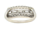 Retro 0.65 CTW Diamond 14 Karat White Gold Fishtail Band Ring Wilson's Estate Jewelry