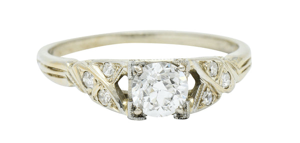 Retro Diamond 18 Karat White Gold Engagement RingRing - Wilson's Estate Jewelry