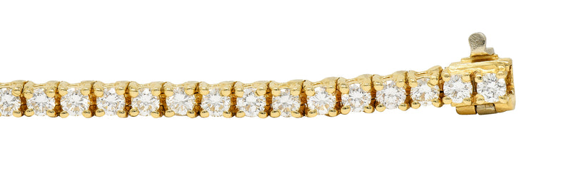 Vintage 5.00 CTW Diamond 14 Karat Yellow Gold Vintage Tennis Bracelet Wilson's Estate Jewelry