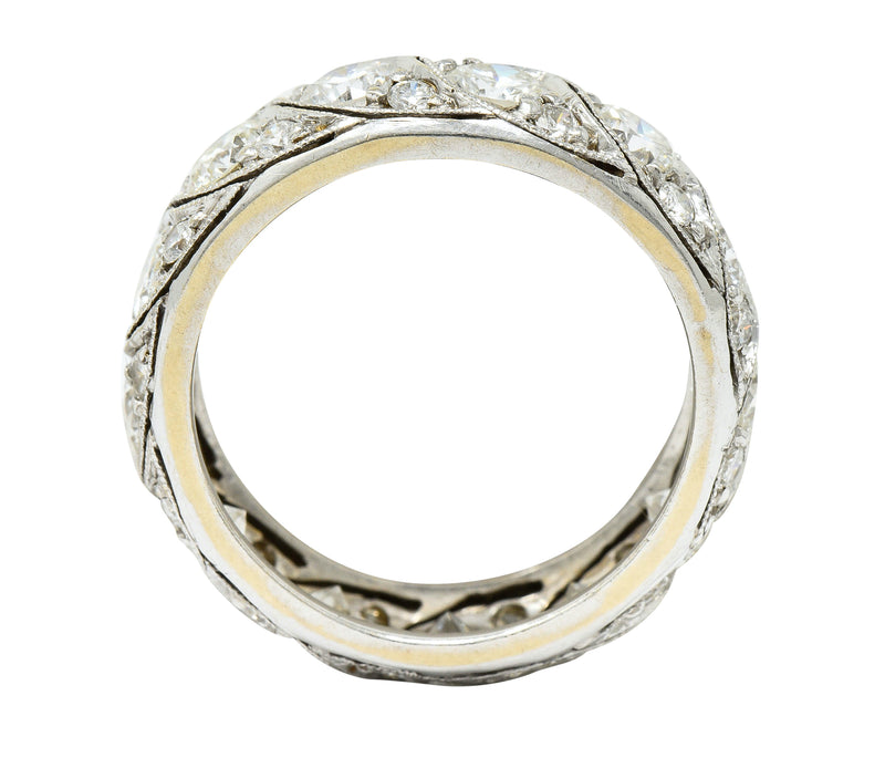 Vintage 3.78 CTW Diamond 14 Karat White Gold Eternity Band RingRing - Wilson's Estate Jewelry