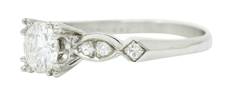Retro 0.88 CTW Diamond Platinum Engagement RingRing - Wilson's Estate Jewelry