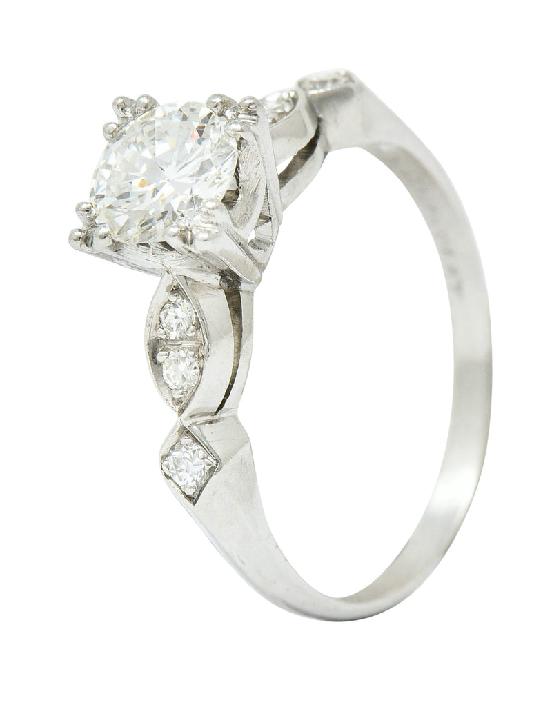 Retro 0.88 CTW Diamond Platinum Engagement RingRing - Wilson's Estate Jewelry
