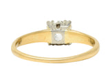 Retro 0.50 CTW Old Mine Diamond 14 Karat Two-Tone Gold Vintage Solitaire Engagement Ring Wilson's Estate Jewelry