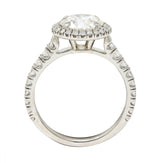 Cartier French 2.15 CTW Round Brilliant Diamond Platinum Destinee Halo Engagement Ring GIA Wilson's Estate Jewelry