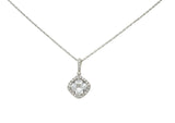 Checkerboard Cut White Topaz Diamond 18 Karat Gold Pendant NecklaceNecklace - Wilson's Estate Jewelry