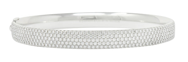 We-5978 Tiffany & Co. 4.96 CTW Pave Diamond 18 Karat White Gold Metro Bangle Braceletbracelet - Wilson's Estate Jewelry