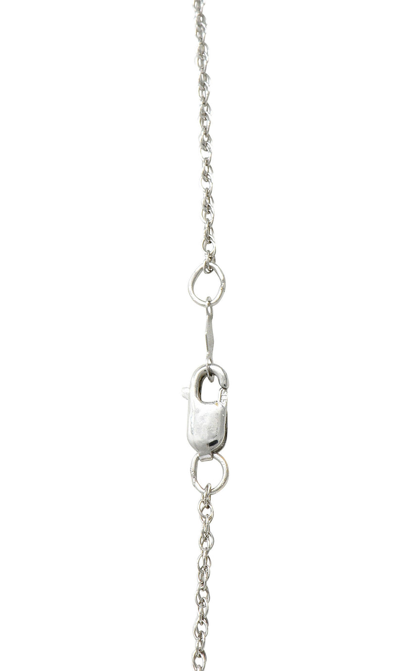Checkerboard Cut White Topaz Diamond 18 Karat Gold Pendant NecklaceNecklace - Wilson's Estate Jewelry