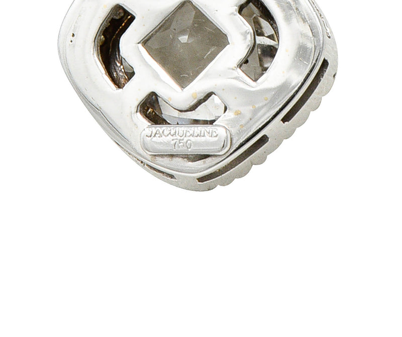 Checkerboard Cut White Topaz Diamond 18 Karat Gold Pendant NecklaceNecklace - Wilson's Estate Jewelry
