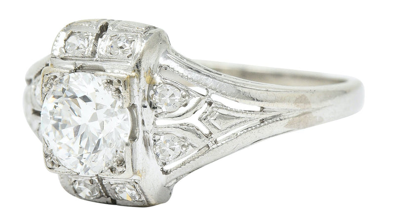 Art Deco 0.85 CTW Diamond Platinum Dinner Engagement RingRing - Wilson's Estate Jewelry