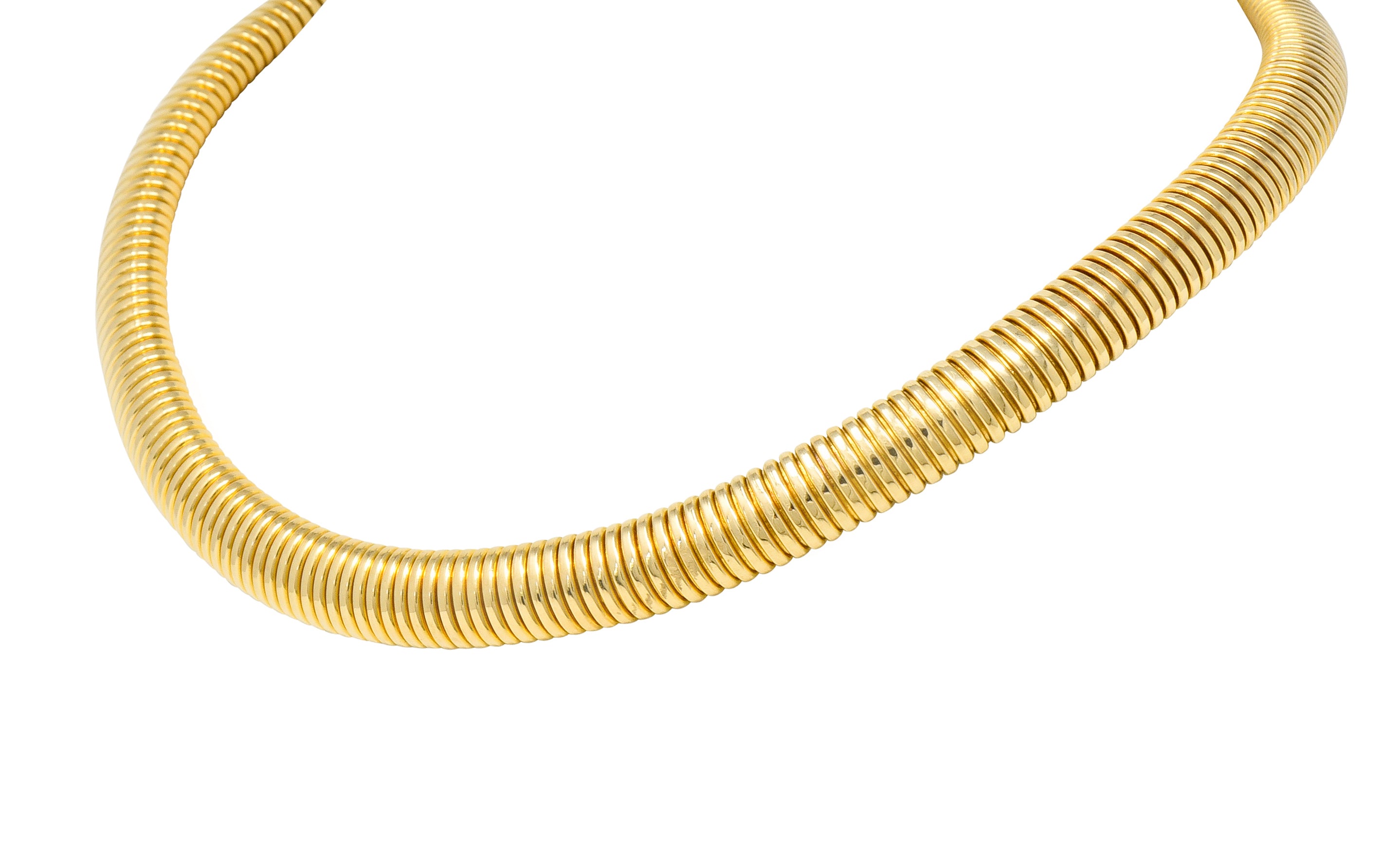 1980's Vintage 14 Karat Gold Tubogas Collar Necklace - Wilson's Estate Jewelry