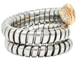 Bulgari Diamond 18 Karat Rose Gold Steel Tubogas Serpenti RingRing - Wilson's Estate Jewelry