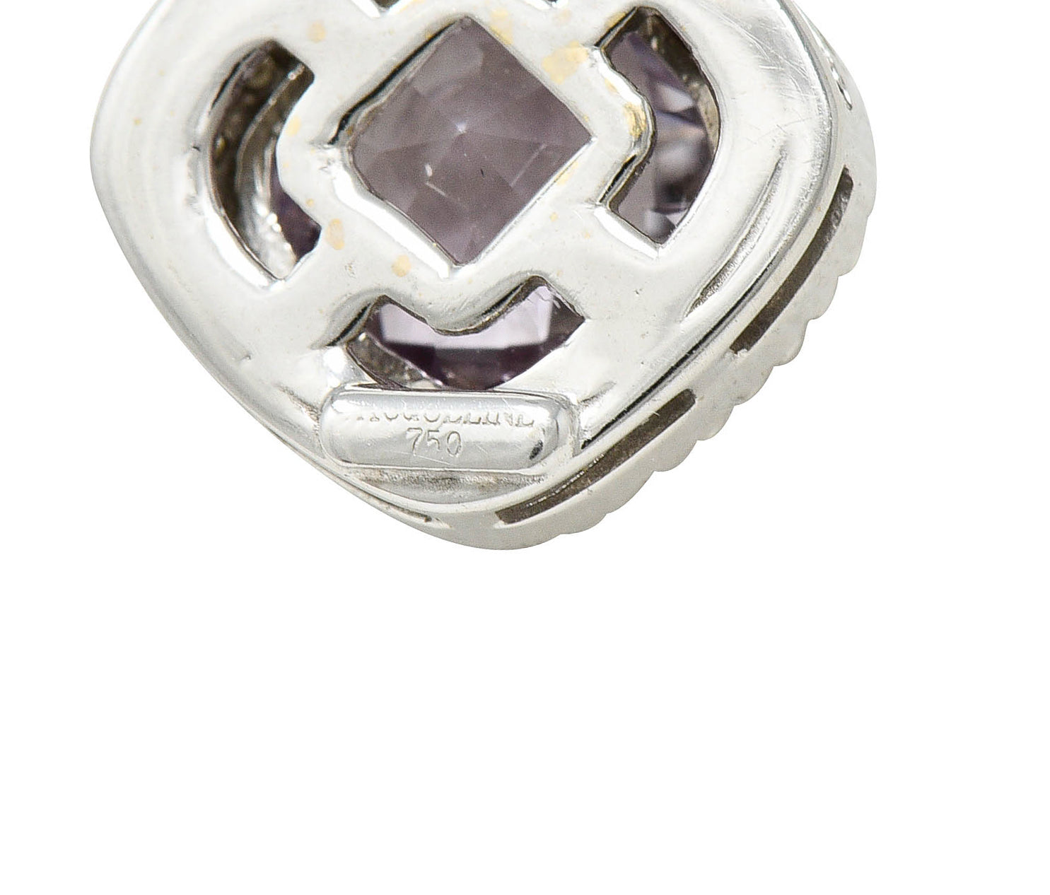 Checkerboard Cut Amethyst Diamond 18 Karat Gold Pendant NecklaceNecklace - Wilson's Estate Jewelry