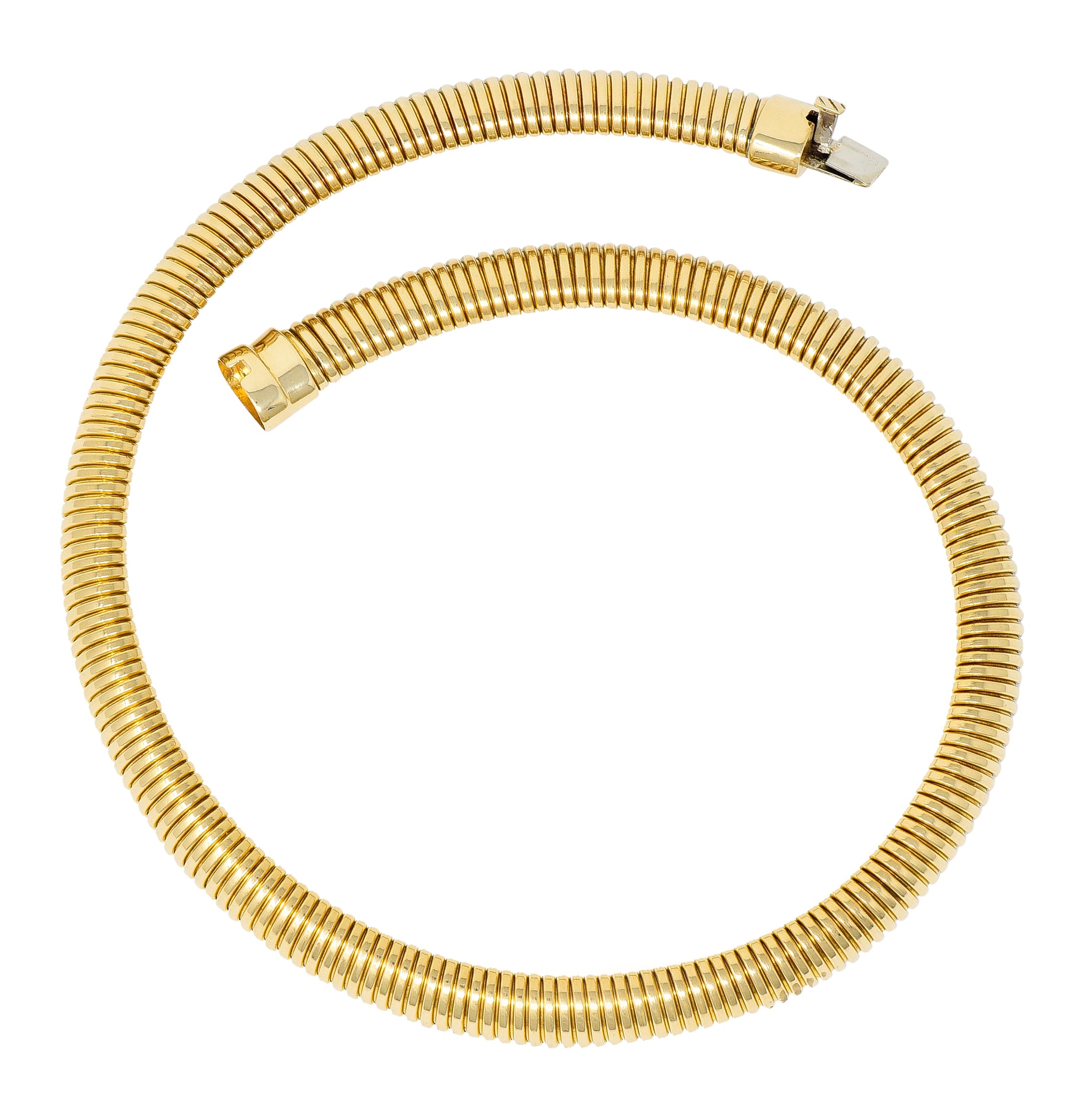 1980's Vintage 14 Karat Gold Tubogas Collar Necklace - Wilson's Estate Jewelry