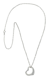 Elsa Peretti Tiffany & Co. 1.00 CTW Diamond Platinum 22MM Open Heart Pendant NecklaceNecklace - Wilson's Estate Jewelry