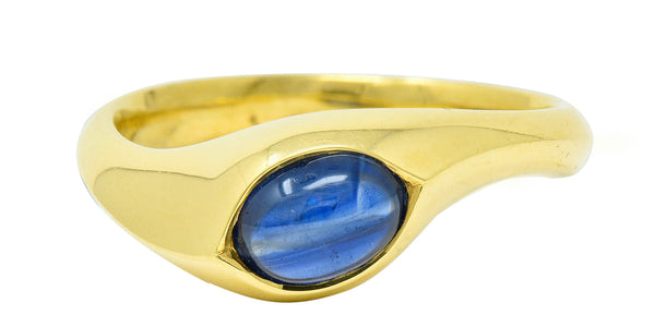 Vintage Sapphire Cabochon 18 Karat Gold Eyelet Band Ring Circa 1990sRing - Wilson's Estate Jewelry