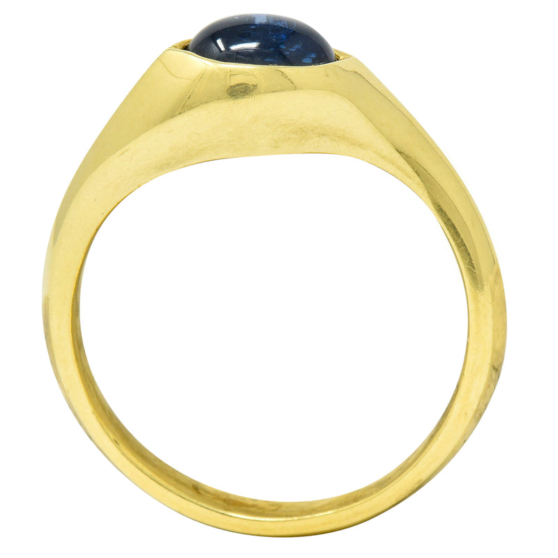 Vintage Sapphire Cabochon 18 Karat Gold Eyelet Band Ring Circa 1990sRing - Wilson's Estate Jewelry