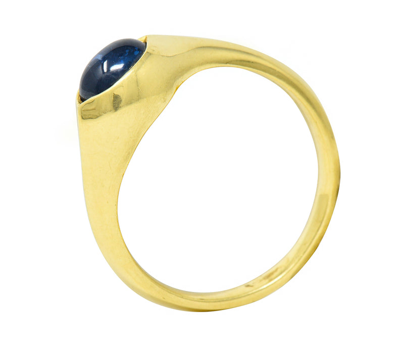 Vintage Sapphire Cabochon 18 Karat Gold Eyelet Band Ring Circa 1990sRing - Wilson's Estate Jewelry