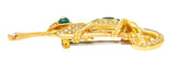 Vintage Diamond Multi-Gem 18 Karat Gold Carved Stone Chameleon BroochBrooch - Wilson's Estate Jewelry