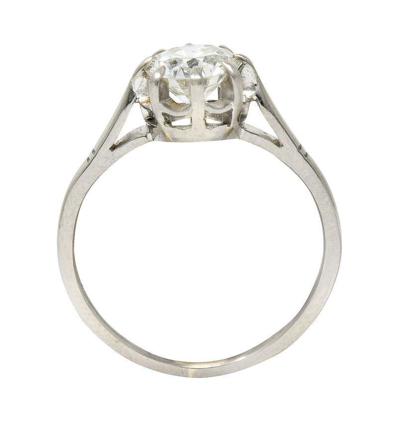 Vintage 1.16 CTW Diamond 18 Karat White Gold Belcher Engagement RingRing - Wilson's Estate Jewelry