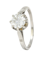 Vintage 1.16 CTW Diamond 18 Karat White Gold Belcher Engagement RingRing - Wilson's Estate Jewelry