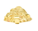 Van Cleef & Arpels 1970's Diamond 18 Karat Yellow Gold Barquerolles Lion Door Knocker Pendant Wilson's Estate Jewelry