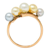 Early Art Deco Cultured Pearl 14 Karat Rose Gold Bypass RingRing - Wilson's Estate Jewelry