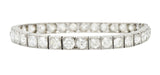 Art Deco 12.00 CTW Old Mine Diamond Platinum Line Bracelet Wilson's Estate Jewelry
