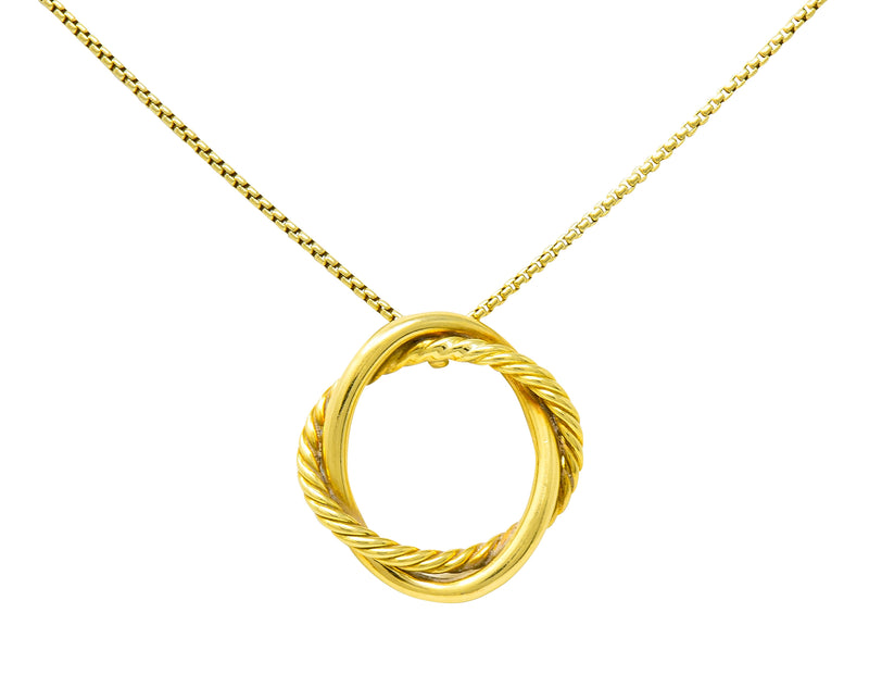 David Yurman Crossover Circle Cable Pendant Necklace With Diamonds |  #1788199252