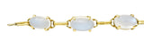 1940's Retro Moonstone 14 Karat Yellow Gold Gemstone Link Vintage Bracelet Wilson's Estate Jewelry