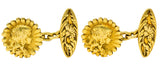 French Art Nouveau 18 Karat Gold Daisy Girl CufflinksCufflinks - Wilson's Estate Jewelry