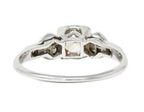 Vintage Art Deco 0.68 CTW Old Mine Diamond Platinum Bow Engagement Ring Wilson's Estate Jewelry