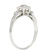 Vintage Art Deco 0.68 CTW Old Mine Diamond Platinum Bow Engagement Ring Wilson's Estate Jewelry