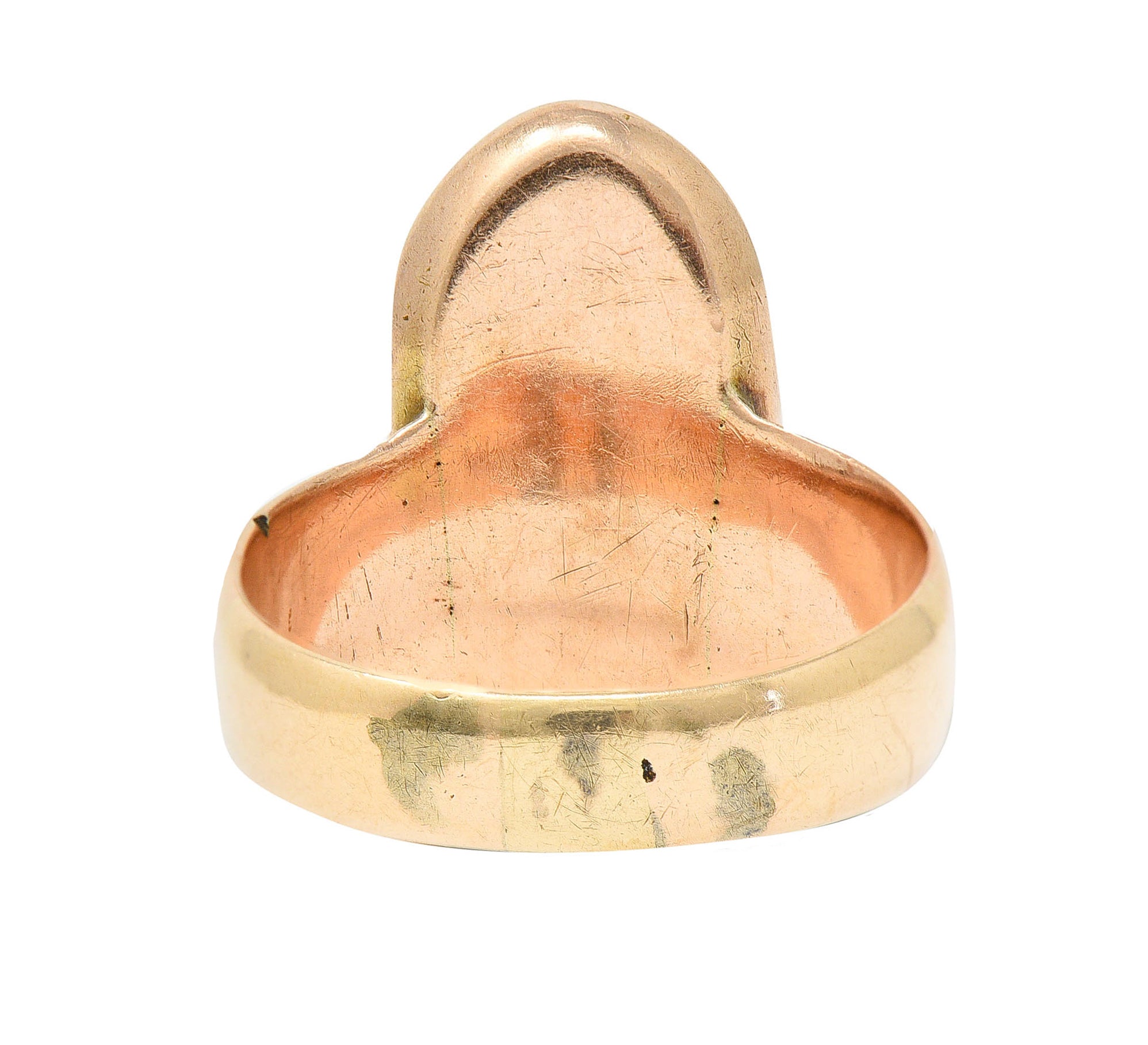 Victorian Egyptian Revival Carnelian Ruby Diamond 14 Karat Gold Pharaoh RingRing - Wilson's Estate Jewelry