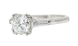Mid-Century 1.40 CTW Diamond Platinum Engagement Ring GIA Circa 1950Ring - Wilson's Estate Jewelry