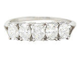 Vintage 1.50 CTW Oval Diamond 14 Karat White Gold Band Ring Wilson's Estate Jewelry