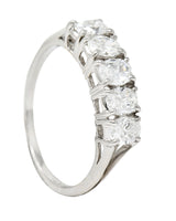Vintage 1.50 CTW Oval Diamond 14 Karat White Gold Band Ring Wilson's Estate Jewelry