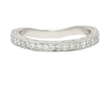 Mid-Century 0.63 CTW Diamond Platinum Garland Eternity Contour Band Vintage Ring Wilson's Estate Jewelry
