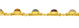 Elizabeth Locke Tourmaline Moonstone Peridot 19 Karat Gold Cabochon Link Braceletbracelet - Wilson's Estate Jewelry