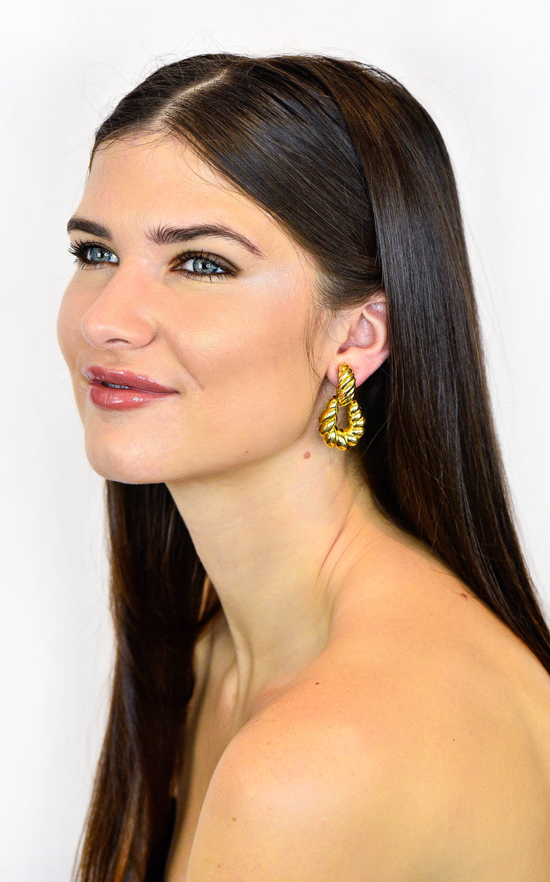 Tiffany & Co. 18 Karat Gold Ribbed Doorknocker Ear-Clip EarringsEarrings - Wilson's Estate Jewelry