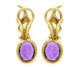 Retro Diamond Amethyst 14 Karat Gold Drop EarringsEarrings - Wilson's Estate Jewelry