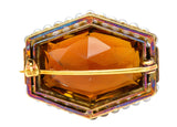 Early Art Deco Citrine Pearl Onyx 14 Karat Gold Hexagonal BroochBrooch - Wilson's Estate Jewelry